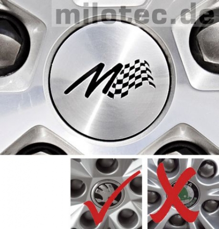 Aluminium Radnaben-Abdeckung mit M-Logo (gewölbt)