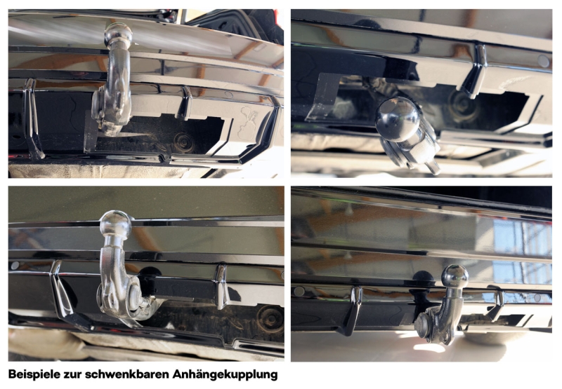 Heckeinsatz (für elektr. AHK) ohne Aussparung für Endrohrblenden, schwarz glanz