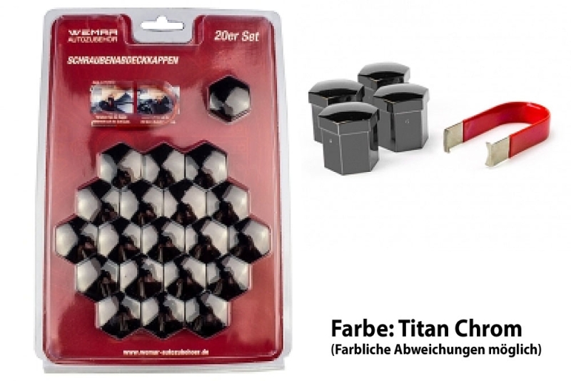 20 x Abdeckkappen für Schrauben und Muttern  Schlüsselweite 17 (diverse Farben)