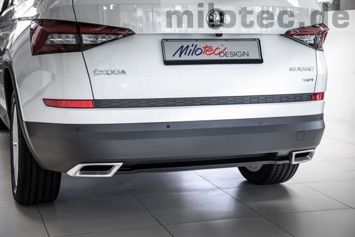 Milotec - Auspuff-Dummies XL, passend für Kodiaq - Alu-Brush