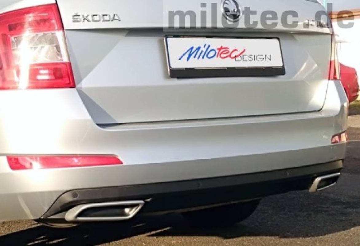 Milotec - Auspuff-Dummies, passend für Octavia III - Alu-Brush