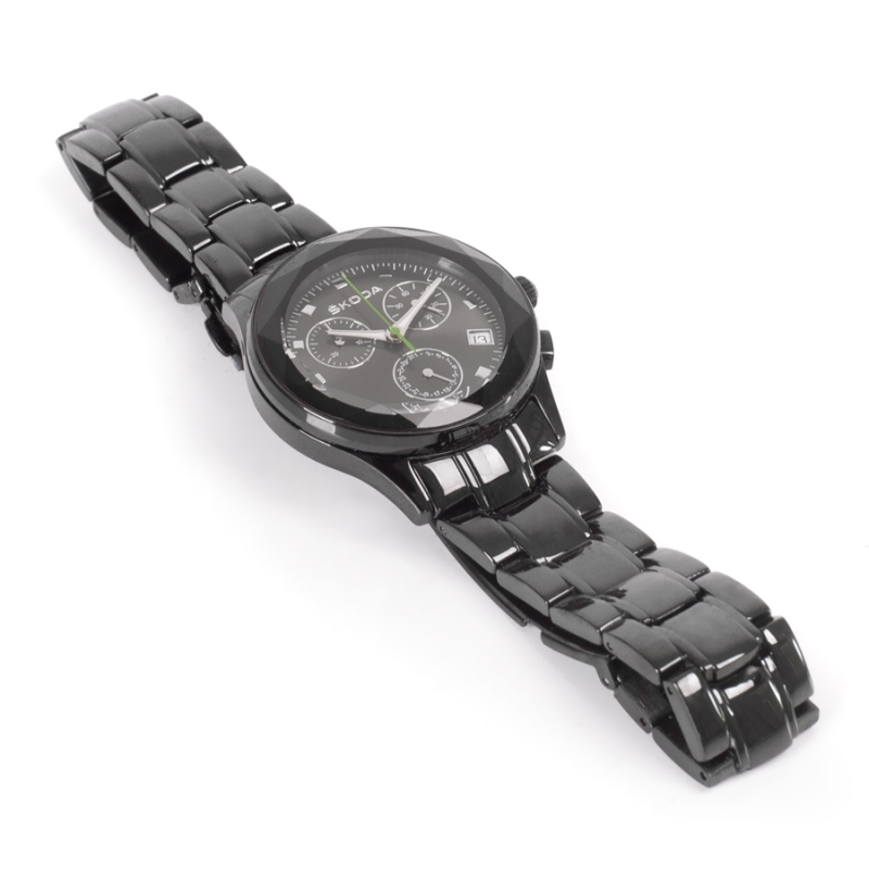 Damen Quarzchronograph, Edelstahl Schwarz