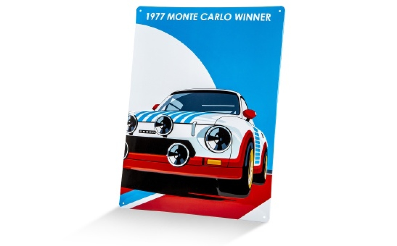 Metallschild Skoda Icons mit Skoda 130 RS