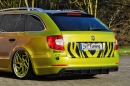 Heckschürze in Racingoptik + Finnen für Skoda Supberb 2 (3T)